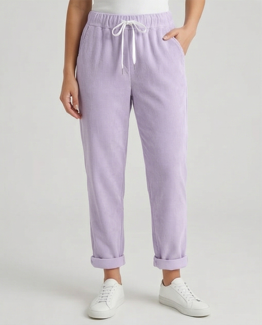 Pantalon en velours taille élastique