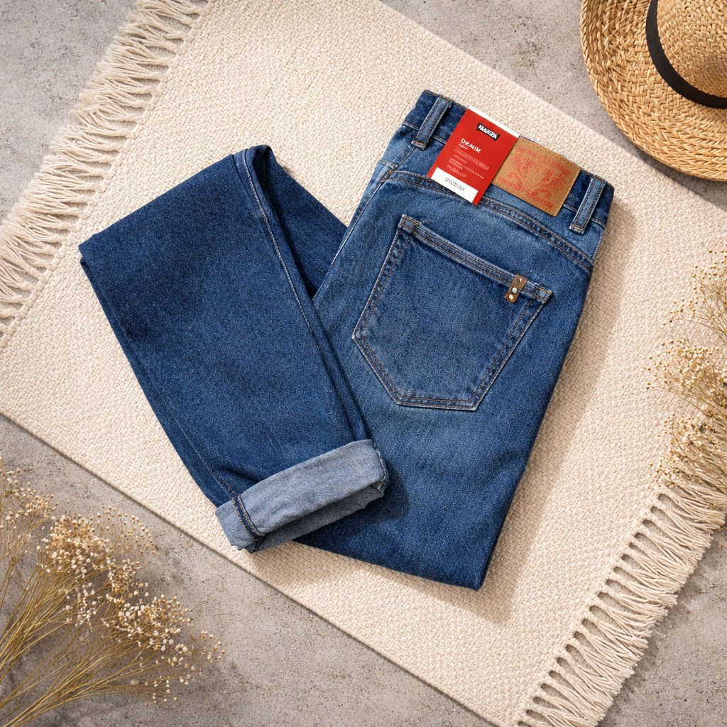 Jeans coupe droite bleu foncé