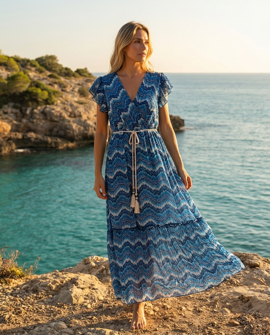 Robe fluide bleu roi