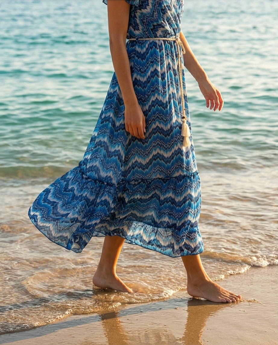 Robe fluide bleu roi