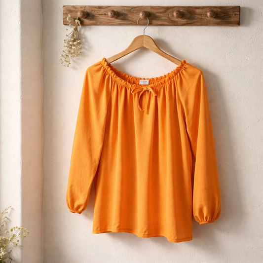 Blouse fluide col élastique