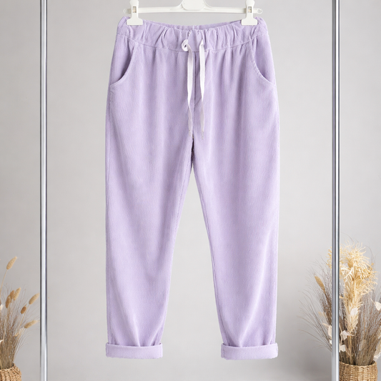 Pantalon en velours taille élastique