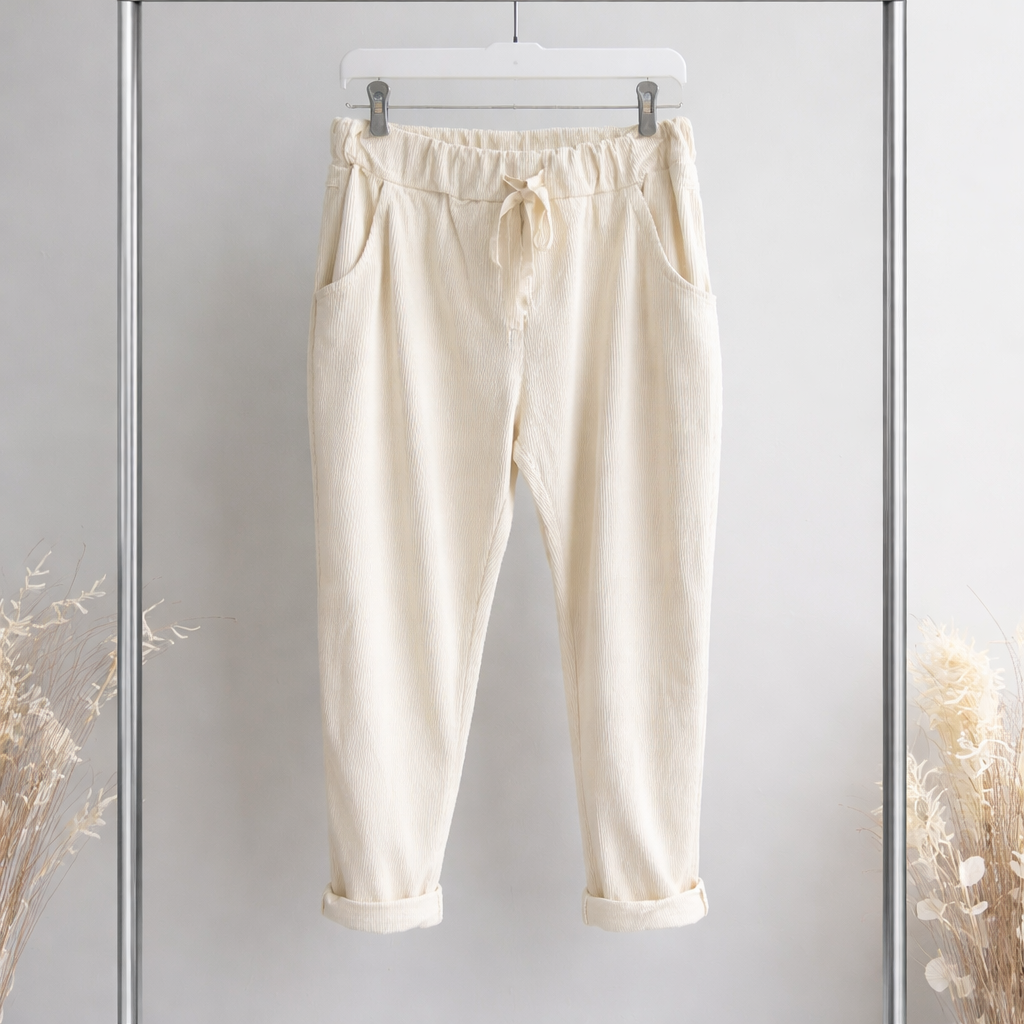 Pantalon en velours taille élastique