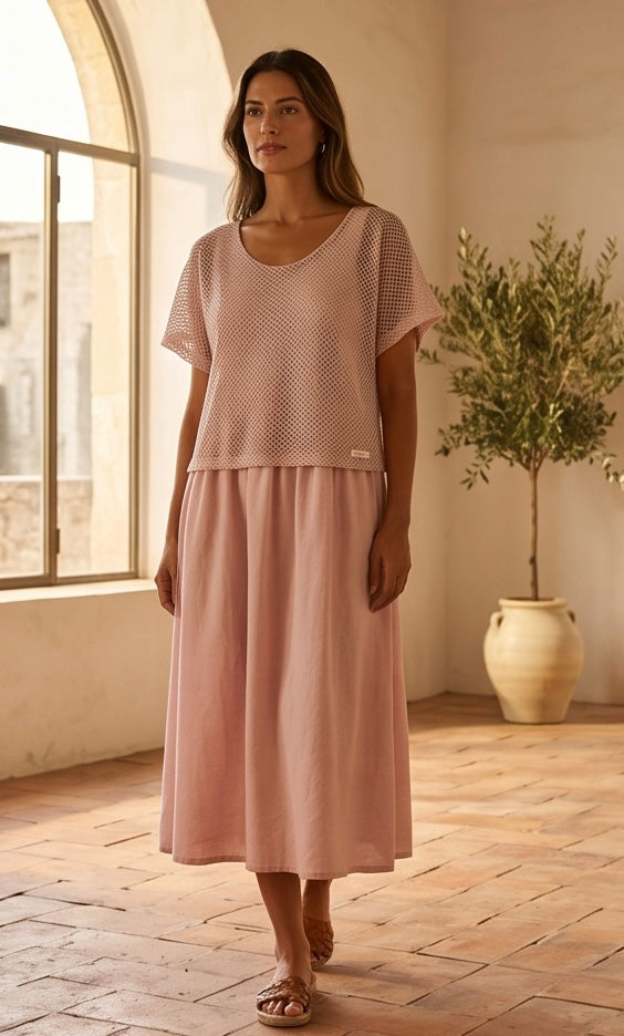 Robe 2 en 1 rose poudré