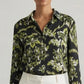 Chemise satinée verte et noire