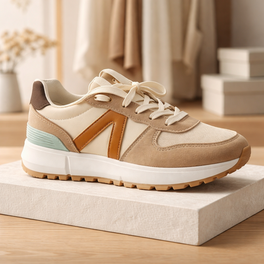 Baskets beige-turquoise