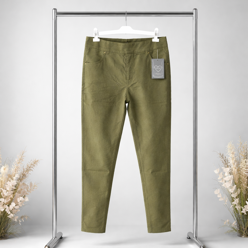 Jegging taille élastique kaki