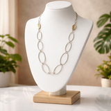 Collier grosse maille argenté