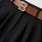 Pantalon noir large avec ceinture