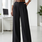 Pantalon noir large avec ceinture
