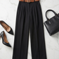 Pantalon noir large avec ceinture