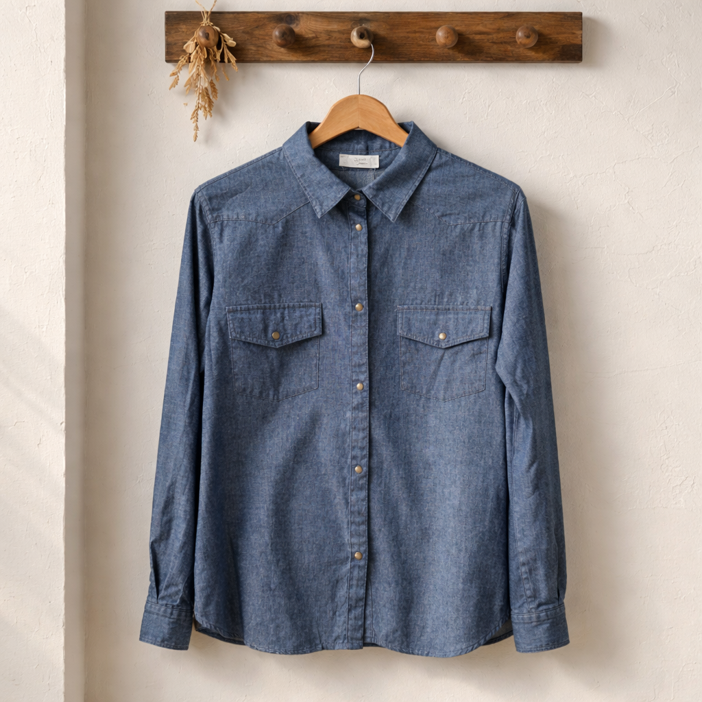 Chemise effet jeans