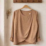 Blouse camel avec  strass