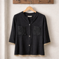Chemise noire poches macramé
