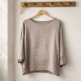 Blouse en lin taupe