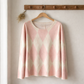 Pull léger jacquard rose