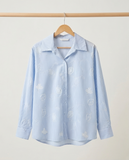 Chemise brodée bleue