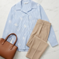 Chemise brodée bleue