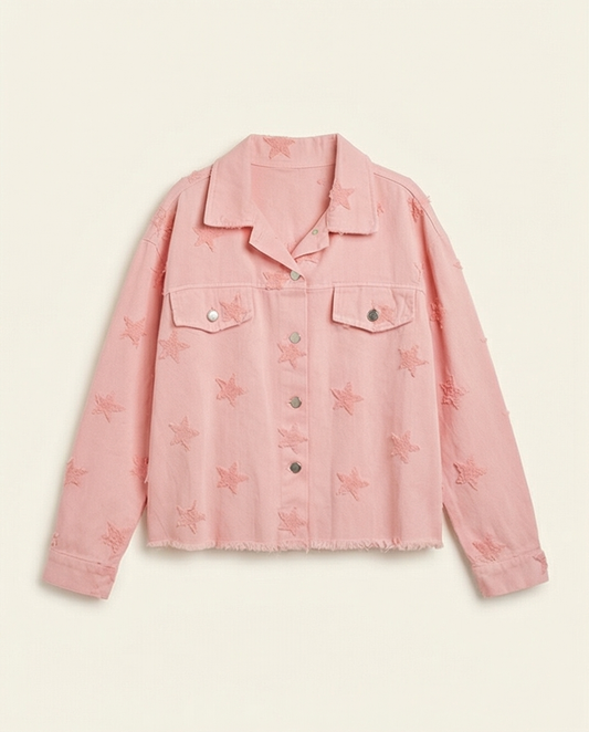 Veste en jeans corail