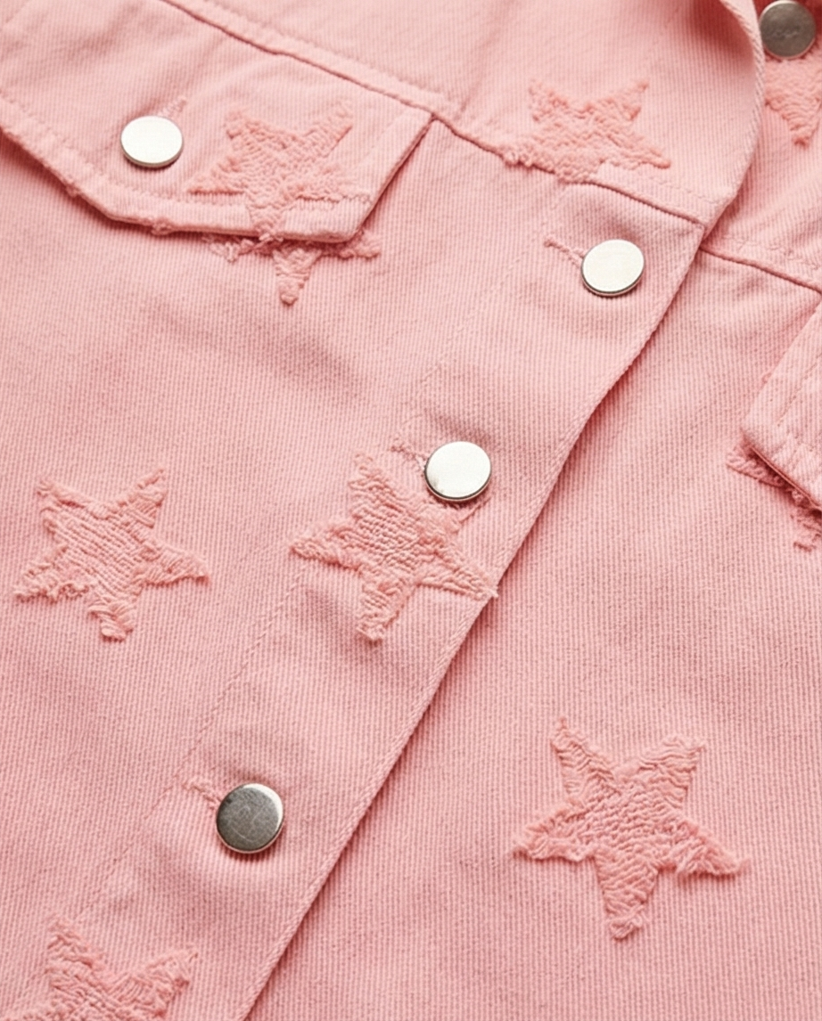 Veste en jeans corail