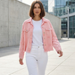Veste en jeans corail