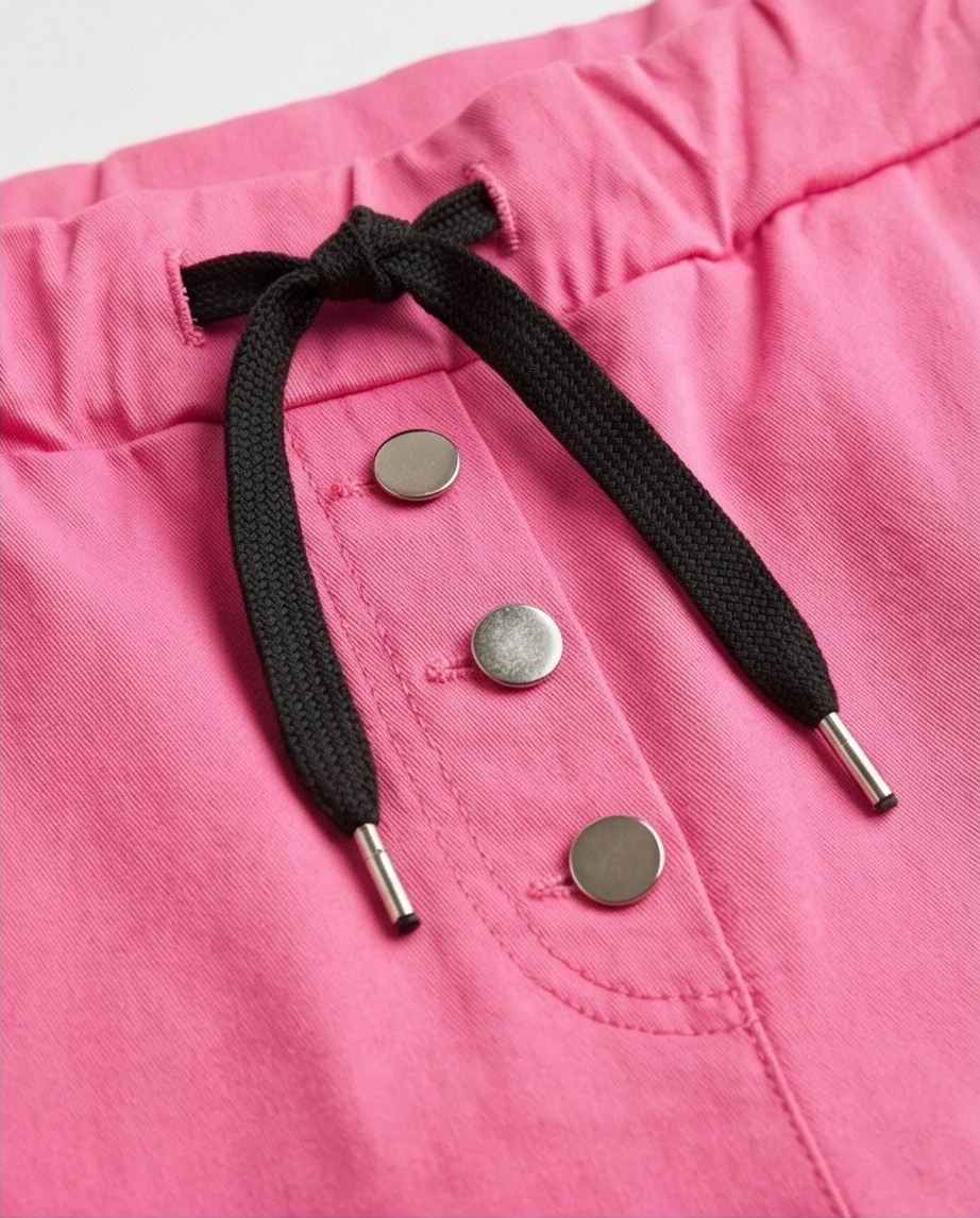 Pantalon taille élastique rose