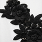 T-shirt blanc avec Fleurs et strass noir