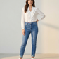 Jeans coupe droite bleu moyen