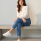 Jeans coupe droite bleu moyen