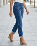 Jeans coupe droite bleu foncé