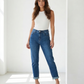 Jeans coupe droite bleu foncé