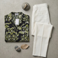 Chemise satinée verte et noire