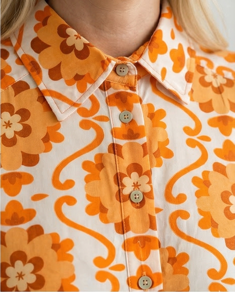 Chemise oversize orange