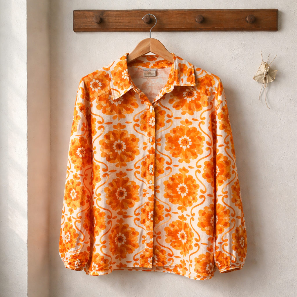 Chemise oversize orange