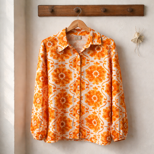 Chemise oversize orange