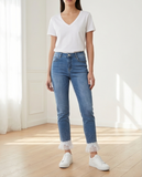 Jeans zac et Zoé 7/8 avec strass et dentelle