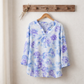 Blouse fleurie bleu roi et violet
