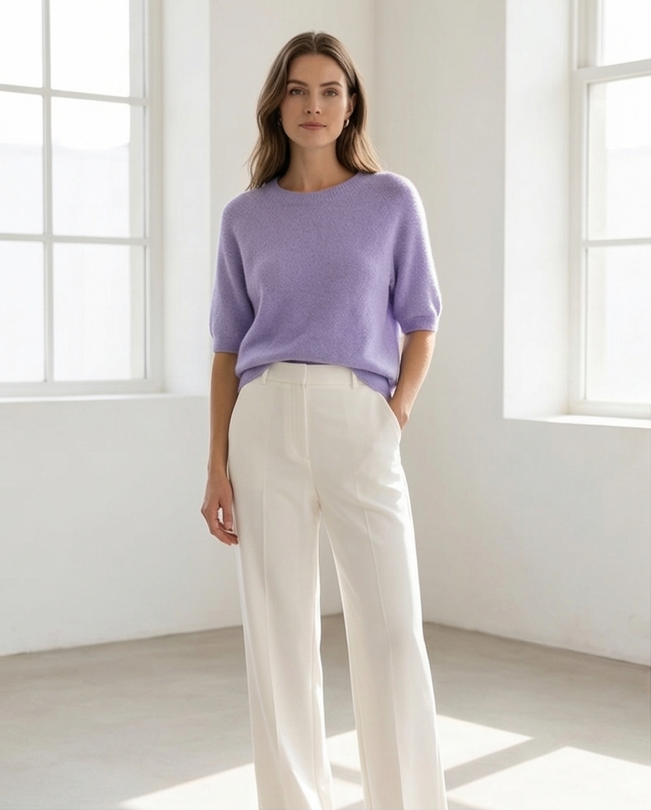 Pull manches courtes en alpaga