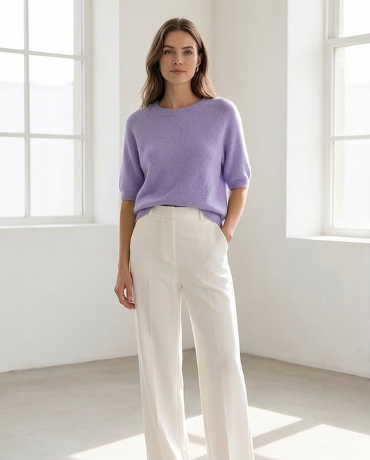 Pull manches courtes en alpaga