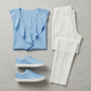 Blouse volantée bleu ciel