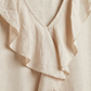 Blouse volantée beige
