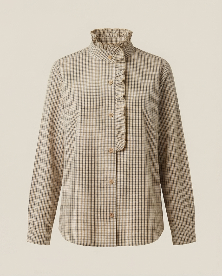 Chemise col froufrou