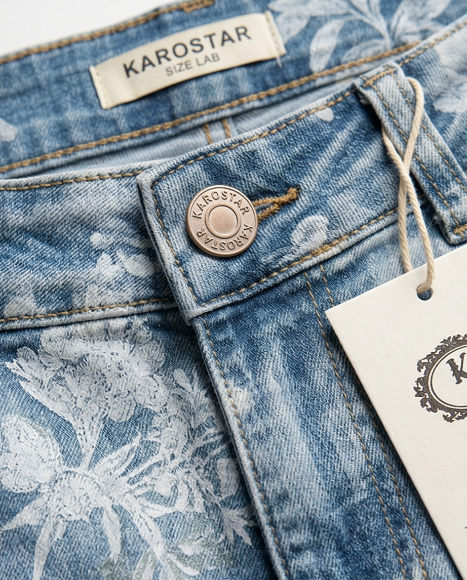Jeans fleuri Karostar