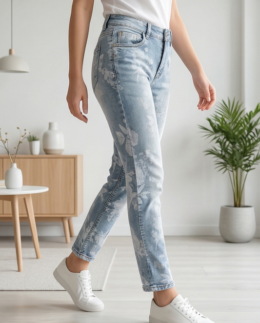 Jeans fleuri Karostar