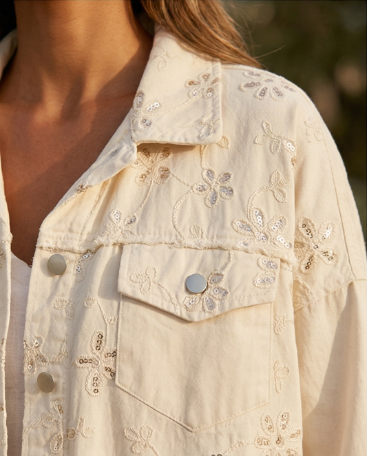 Veste en jeans à sequins