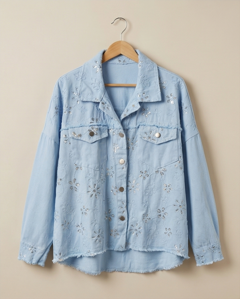 Veste en jeans a sequins