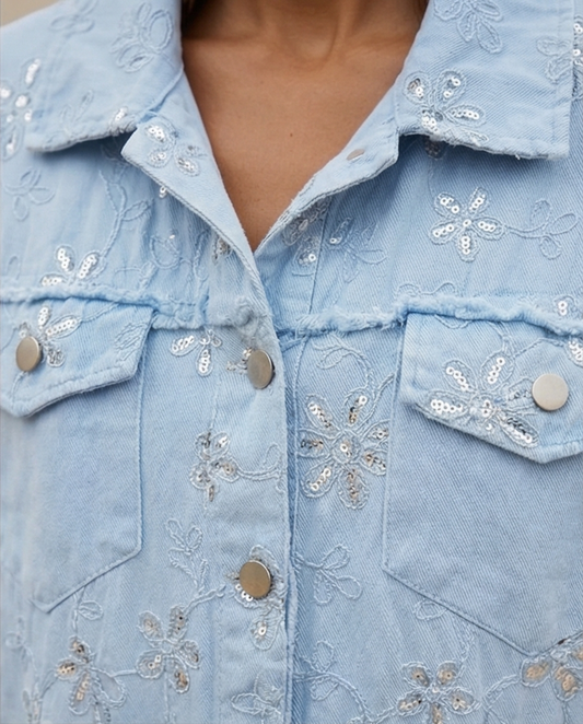 Veste en jeans a sequins