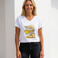 T-shirt col V baskets dorées