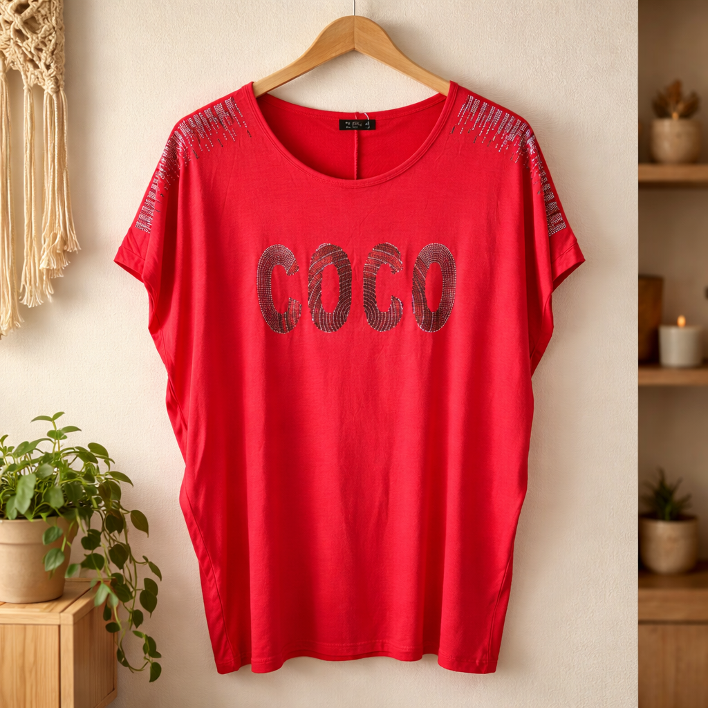 T-shirt avec strass COCO