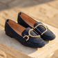 Mocassins avec strass bleu nuit